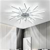 TuoyuanW Lampadario Con Ventilatore Da Soffitto Memoria Dimmerabile LED Soggiorno Ventilatore Da Soffitto Con Luce 6 Velocità Reversibile Plafoniera Con Ventilatore Con Telecomando E APP-White||92CM