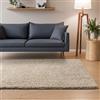 Interiyou Sofia - Tappeto a pelo lungo, 120 x 170 cm, colore beige, soffice e monocromatico, lavabile e antiscivolo, pelo lungo morbido