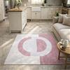KTYUTJDH Tappeti,Moderno geometrico rosa, bianco, rosa, Square 120 x 120 cm, Tappeto Soggiorno Camera Sala da Pranzo Decorazione Ufficio Tavoli e Sedie,