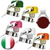 Euposia - Made in Italy - Set 6 Pezzi - Stopper Universale Vino & Champagne con BLOCKWAF System fino a 6 Atm. - In Acciaio Cromato - Modello 1920 COLOR con Aletta INOX - (Rainbow)