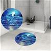 ZaKhs Tappeto rotondo con stampa delfino blu oceano, tappetino da ingresso morbido tappetino da bagno antiscivolo per soggiorno camera da letto 61 cm