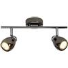 Brilliant lampada Milano Spot LED 2 luci cromo/cromo nero | 2x LED-PAR51, GU10, 3W lampade a riflettore LED incluse, (250lm, 3000K) | Scala da A ++ a E | Testa orientabile