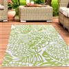 CARPETIA Tappeto esterno resistente alle intemperie in plastica leggera lavabile moderno per giardino terrazza balcone campeggio picnic foglie verde chiaro 180 x 280 cm