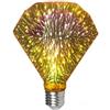 HULX Lampadina 3D per Fuochi D'artificio - Lampadine Decorative E27 AC 85-220V 4W Edison Retrò Stellata per la Casa delle Feste (Diamante 1)