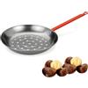 PALUPLUS Padella per Caldarroste, Diametro 26 cm, Salta Castagne con Manico Rosso Verniciato, Padella Forata Arrostacastagne -7262