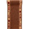 Mazovia Tappeto Antiscivolo per Corridoio - Passatoia Corridoio Geometrico Moderno - Tappeto a pelo Corto per Ingresso, Salotto - Certificato Oeko-Tex - Corridore a Metro - Marrone 67 x 350 cm