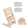 Stokke Tripp Trapp Bundle - Seggiolone con cuscino classico, colore: Grigio nordico OCS e set per bambini 0, colore: Naturale