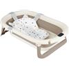 Belfoyer Vaschetta Bagnetto Neonato Pieghevole con Cuscino Morbido - Vasca Bagnetto Ergonomica Antiscivolo Portatile per Bambini Fino a 36 Mesi（Cachi）