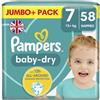 Pampers Pannolini Pampers Baby-Dry, taglia 7, confezione Jumbo da 58