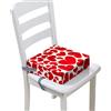 FANSU Rialzo da Sedia per Bambini, Stampa di Cuore Smontabile Cuscino Seduta per Sedia Cuscino Alzasedia con Cinghie Lavabile per Seggioloni Alza Sedia (32x32x8cm,rosso 2)