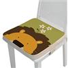 FANSU Cuscino Rialzo da Sedia per Bambini, Fansu Comodo e Facile da Pulire Smontabile Regolabile Cuscino Alzasedia per Seggioloni Cuscino Seduta per Sedia da Giardino (Leone,40x40x5cm)