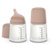 Suavinex, Confezione 2 Biberon Anti-Colica Zero Zero, Ciuccio a Flusso Adattabile (A) in Silicone, Neonati +0 Mesi Specifico Allattamento Materno, Latte Materno e Polvere, 180 ml, Medium