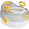 HUOLE 4 in 1 - Sedile per WC pieghevole per bambini, vaso pieghevole per viaggi, mini WC per bambini, ideale per viaggi, ragazzi e ragazze, 34 x 39 x 27 cm (grigio)