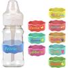 DUOYUN 4 PCS Etichette Personalizzate per Biberon per l'asilo Nido, Etichette Per Bottiglie d'acqua, Bande di Nome in Silicone Personalizzate, per Bambini Tazze Cinghie di Presa - Lavabile - Riutilizzabile