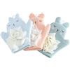 Eyands 3 guanti da bagno per bambini, con piccola spugna, motivo animale, per pulire la pelle (blu, rosa, verde)