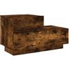 vidaXL Comodino con Luci LED Rovere Fumo 70x36x40,5 cm