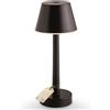 Sicignano Casalinghi Ingrosso Casalinghi Sicignano Lampada da Tavolo LED Ricaricabile Grillo, 3W, 3000K, Touch Control, IP44, USB Type-C, Multicolore (Nero)