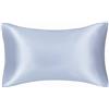 FLCA Federa in 100% pura seta di gelso 19 momme, in seta Charmeuse su entrambi i lati, ipoallergenica, con cerniera nascosta, 50 cm x 75 cm, confezione da 1 pezzo, Seta, Argento, Standard(50x75cm)