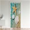 Loussiesd Costiera Spiaggia Oceano Tenda Porta Porta Privacy Stella Marina Conchiglia Oscuramento Tenda Oscuramento Camera Tropicale Natura Decor Armadio Copertura Porta Tenda Nautico Creature Mare 106x203cm 1