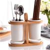 EGNIAN Portaposate Scolaposate,Ceramica Portaposate Pratico- portaposate per Il lavello della Porta Posate,Bacchette,cucchiai,spatole,scolapiatti da Cucina con Scomparto Staccabile