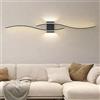 AstrizLamp Applique da Parete LED Interno, Moderna Nero Lampada da Parete soggiorno Linea Lunga Up Down Lampada a Muro Alluminio 3 Colori Dimmerabili per Camera da Letto Soggiorno Corridoio 120cm