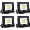 YIQIBRO Faretto LED da Esterno 20W, 4 Pezzi 2000LM Super Luminoso Faro LED 6500K Blanc Fredda, Impermeabile IP65 Faretti per Giardino, Terrazza, Cortile, Vialetto, Patio
