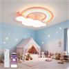 KZT LED Plafoniera Dimmerabile Lampada da Soffitto con Telecomando Moderno Nuvole Arcobaleno Lampadario Camera da Bambini Ragazzi Ragazze Illuminazione a Soffitto per Camera da Letto Soggiorno Hotel