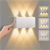 VOMI Lampada da Parete LED a Batteria Senza Fili Ricaricabile Applique da Parete Interni con Interruttore, Controllo Tattile Regolabile Luminosità Up Down Lampada da Muro Magnetica, 6W Bianco Caldo