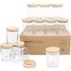 MILIVIXAY Set di 12 barattoli per candele vuoti in vetro trasparente da 200 ml con coperchi per la produzione di candele, spezie, contenitori per polvere