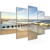 Runa Art Murali Da Parete Spiaggia Mare 5 Pezzi Quadro Tela Non Tessuta Decorazione Soggiorno Mare Baltico Spiaggia Colorato 025252a
