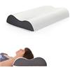 Aurora Bedding Cuscino Cervicale per Dormire in Memory Foam a Doppia Onda Traspirante, 41x72x11/13cm