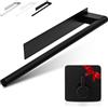 ORZAC® Porta Asciugamani Adesivo Bagno Senza Foratura Oro 39 cm, Acciaio Inossidabile, Barra Rotonda con Adesivo 3M e Gancio Regalo (Rotondo nero)