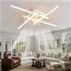 Dceinz Tipo A Stelo Ventilatore Da Soffitto Con Luce Dimmerabile E Silenzioso Con Funzione Di Memoria Rotazione Avanti E Indietro Sei Lampadario Con Ventilatore Da Soffitto,Bianco-4