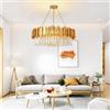 Gumatea Moderni Lampadari di Cristallo, Rotondo LED Lampadario da Soffitto per Cucina Ristorante Corridoio Balcone,Dimmerabile 3 Colore Moderno Lampad(75cm/29.5in)