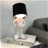 DengFen Humble Mike - Lampada a forma di omino timido, luce creativa per la notte, regalo per adulti con elefante bianco, regalo di San Valentino per lui e per lei (nero)