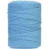 GOHOF Corda macramè 4 mm x 300 m di cotone di alta qualità, corda macramè intrecciata a 4 fili, uno dei materiali più perfetti per l'arte macramè, filo di cotone senza sostanze chimiche (celeste)