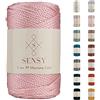 S SENSY Sensy, Cordoncino in poliestere da 5 mm, 95 metri, 100% polipropilene, per macramè, 5 mm, per borse all'uncinetto, macramè, filo all'uncinetto, regalo per maglieria (Rosa)