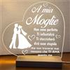 Generic Lampada led personalizzata, Luce notturna decorativa, Lampada notturna a led, base in legno e cavo usb. IDEA REGALO, MAMMA, Papà, NONNA,NONNI, (A MIA MOGLIE)