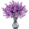 AMLUCKS Fiori artificiali di seta per neonati, erba vela, per vaso, casa, ufficio, interni ed esterni, giardino, decorazioni per feste (8, viola)