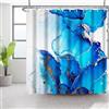 Bovlleetd Tenda da Doccia Marmo Blu 180x200cm Marmo Blu Moderno Design Astratto Costa Spiaggia Tenda da Doccia Decor impermeabile Lavabile in Poliestere Tende da Bagno con 12 Ganci per Vasca da Bagno
