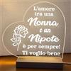 Generic Lampada led personalizzata, Luce notturna decorativa, Lampada notturna a led, base in legno e cavo usb. IDEA REGALO, MAMMA, Papà, NONNA,NONNI, (NONNA E NIPOTE)