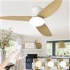 AQLEDY 3 Pale Da Soffitto Con Luce 100cm Lampadario Con Ventilatore Da Soffitto E Telecomando Plafoniera Ventola Da Soffitto Silenzioso Design Memoria Dimmerabile LED 6 Velocità Motore DC Reversibile E Timer