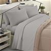 BANZAII TEXTILE INNOVATOR ONLINE Banzaii Completo Lenzuola Invernale Felpate in Flanella Anti-Pilling 100% Cotone, adatto anche ai materassi più alti, 4 pezzi, Matrimoniale Maxi Grigio Chiaro