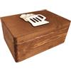 GoodFreshDecor Cassa di Legno Scatola Portaoggetti Decorativa 30x20x14 cm Marrone Anniversario