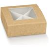 Generic 10 scatole per bomboniere Misura 12x12x4 cm creazione bomboniera Fai da Te Vari Formati portaconfetti Porta Confetti Piccoli Oggetti (Naturale con finestra e divisori)