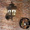 Mengjay Draussen Schwarz Wandleuchte Aussen Wandlampe wasserdichte IP23 Retro E27 Terrassenlampe Aluminium und Glasschirm Außenlampe für Garten Balkon Flur Haus Eingang (E)