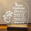 Generic Lampada led personalizzata, Luce notturna decorativa, Lampada notturna a led, base in legno e cavo usb. IDEA REGALO, MAMMA, Papà, NONNA,NONNI, (BUON COMPLEANNO)