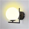 Chao Zan Lampada da Parete Interno, Moderno Applique, a Muro Creative Palla di vetro Paralume,E27 lampadina, per Camera da letto, Soggiorno,Corridoio (Senza Lampadina) (Nero)