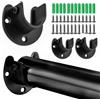 SHFYFHS 4 pezzi Set di supporto per asta a U, Armadio Supporto Asta di Sostegno, Supporto per Asta Armadio in Acciaio Inox, Supporto Tubo Armadio, per cucine, balconi, bagni, armadi, finestre.(32mm, Nero).