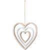 levandeo Decorazione a forma di cuore mobile H35cm gioco del vento legno MDF naturale bianco cuore in legno decorazione da appendere pendente decorativo